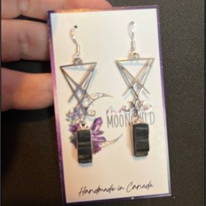 Lucifer Sigil Tourmaline Earrings,  Lucifer devotional, Lucifer signet jewelry